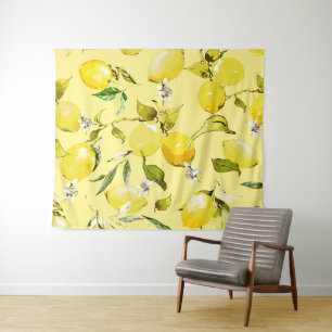 Watercolor lemons 15 tapestry