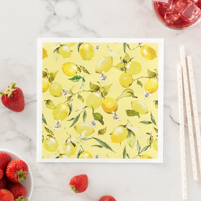 Watercolor lemons 16 napkin (Insitu)