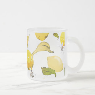 Watercolor lemons 17 frosted glass coffee mug