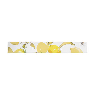 Watercolor lemons 17 wraparound address label