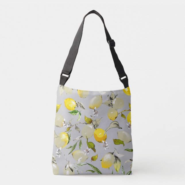 Watercolor lemons 18 crossbody bag (Front)