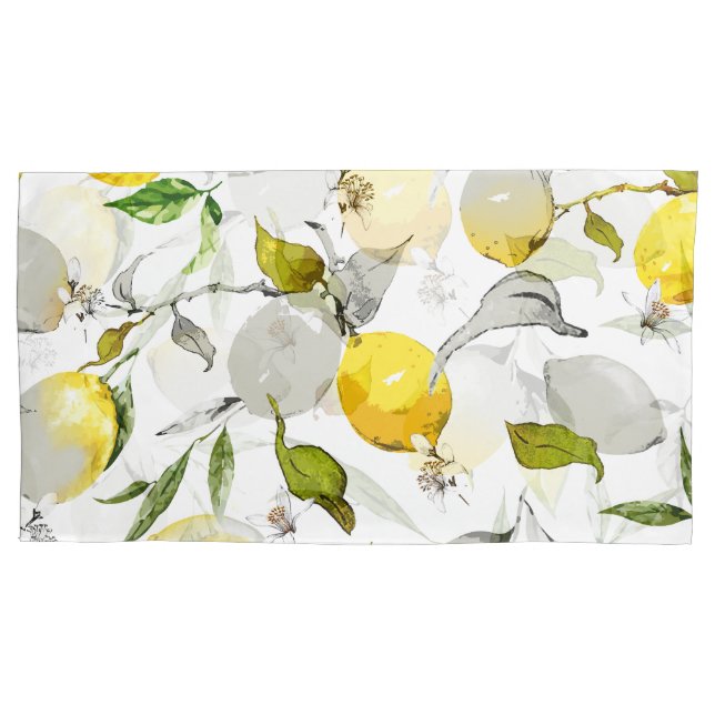 Watercolor lemons 20 pillowcase (Front)