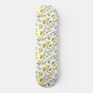 Watercolor lemons 21 skateboard