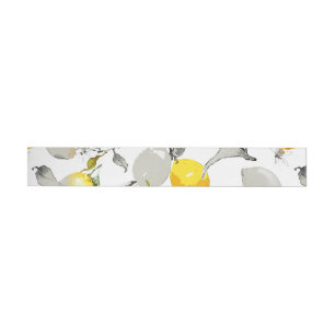 Watercolor lemons 21 wrap around label