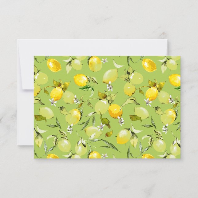 Watercolor lemons 22 save the date (Front)
