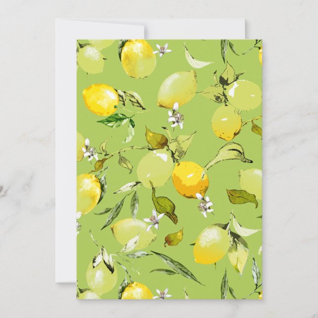 Watercolor lemons 22 save the date (Front)