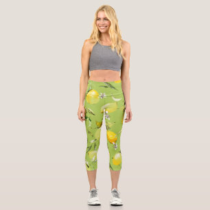 Watercolor lemons 23 capri leggings
