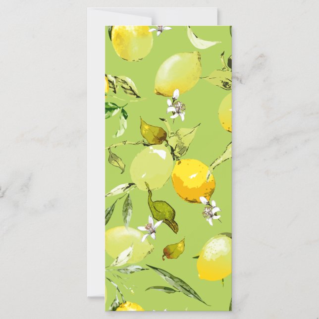 Watercolor lemons 23 magnetic invitation (Front)