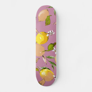 Watercolor lemons 24 skateboard