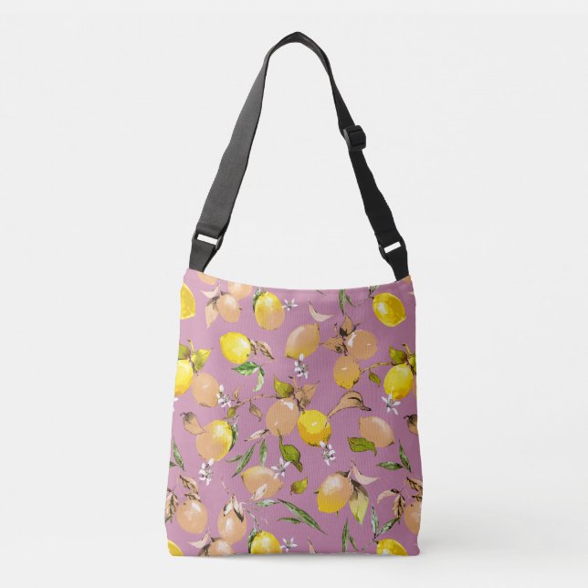 Watercolor lemons 25 crossbody bag (Front)
