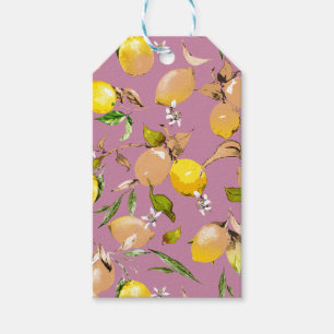 Watercolor lemons 25 gift tags