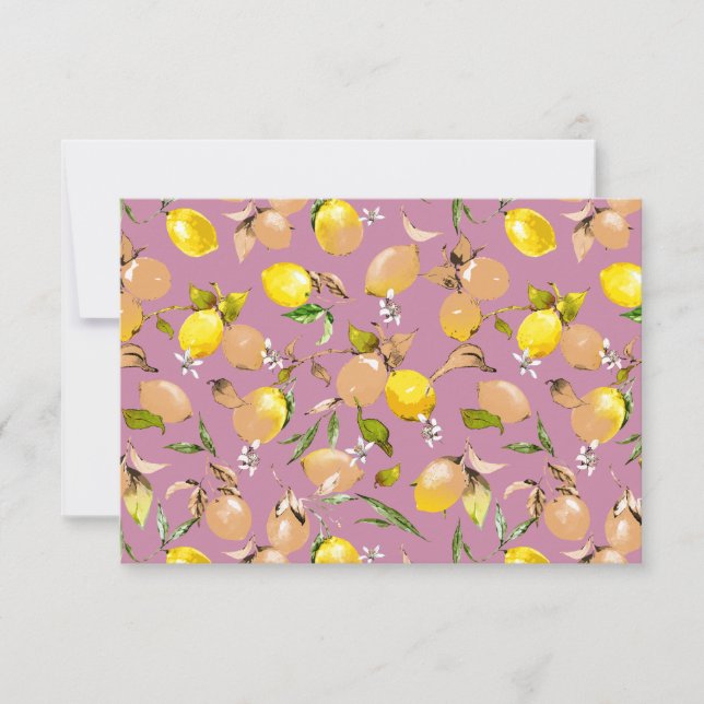 Watercolor lemons 25 save the date (Front)