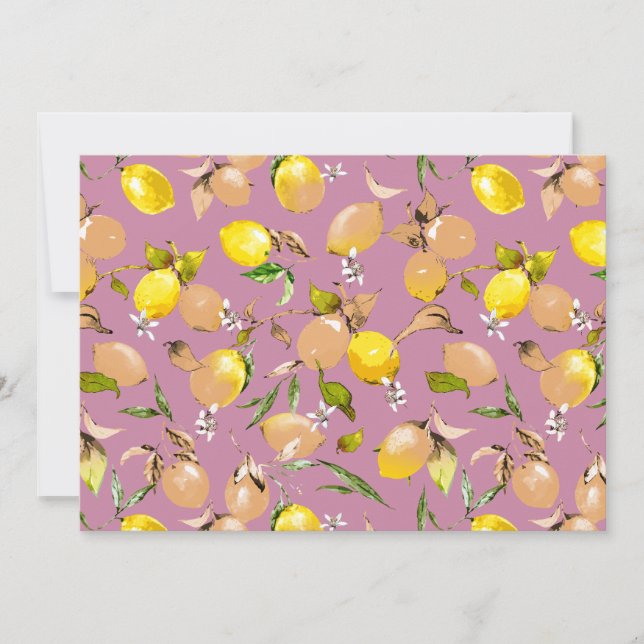 Watercolor lemons 25 save the date (Front)
