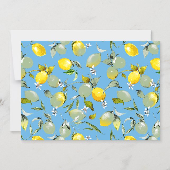 Watercolor lemons 27 magnetic invitation (Front)