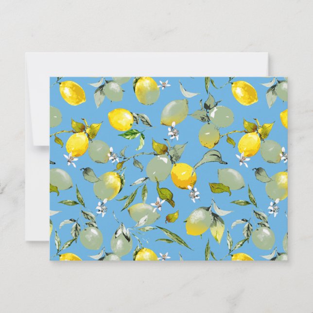 Watercolor lemons 27 save the date (Front)