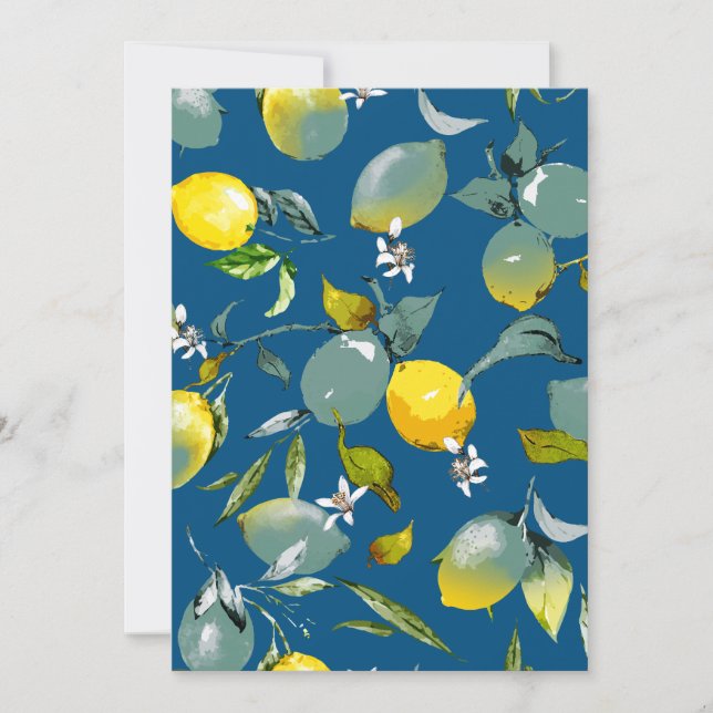 Watercolor lemons 28 save the date (Front)