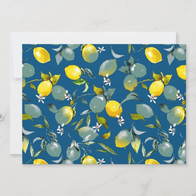 Watercolor lemons 29 save the date (Front)