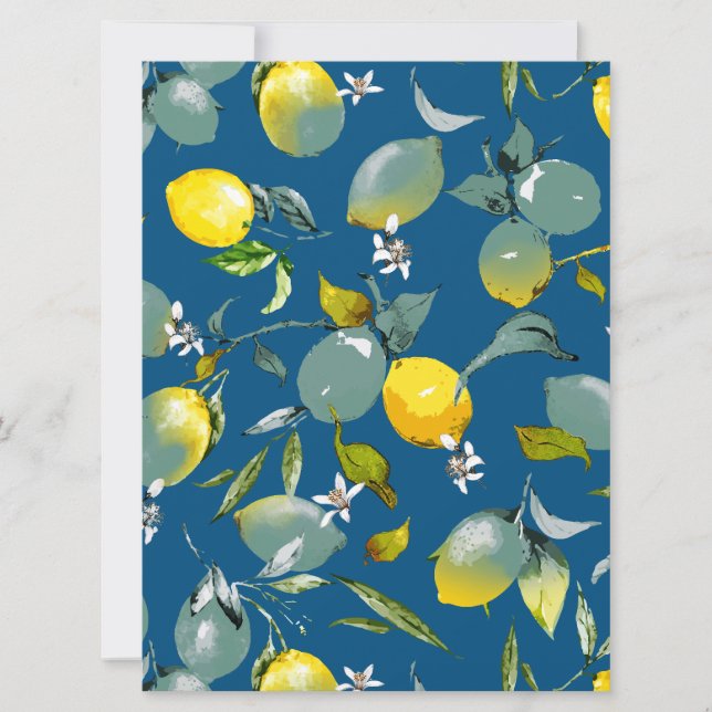 Watercolor lemons 29 save the date (Front)