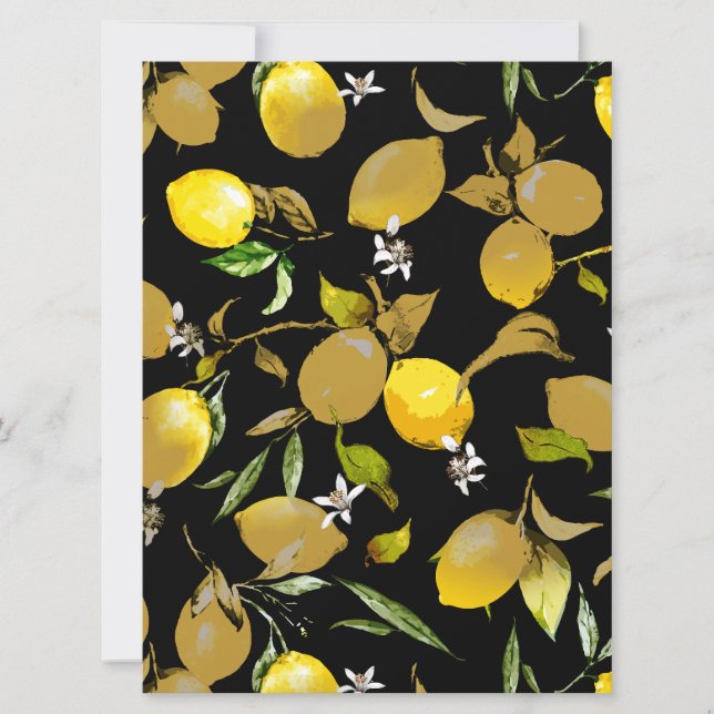 Watercolor lemons 30 save the date (Front)