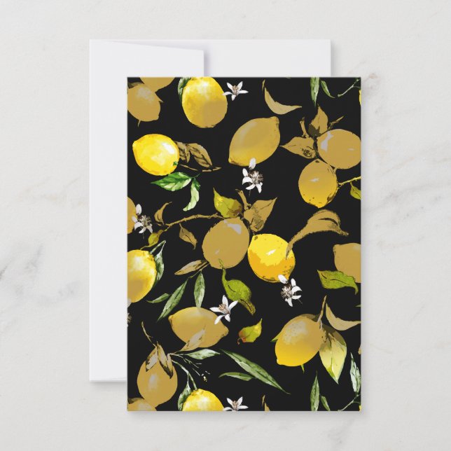 Watercolor lemons 30 save the date (Front)