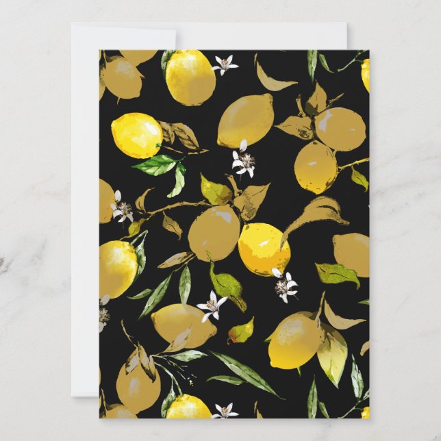 Watercolor lemons 30 save the date (Front)