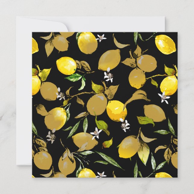 Watercolor lemons 30 save the date (Front)