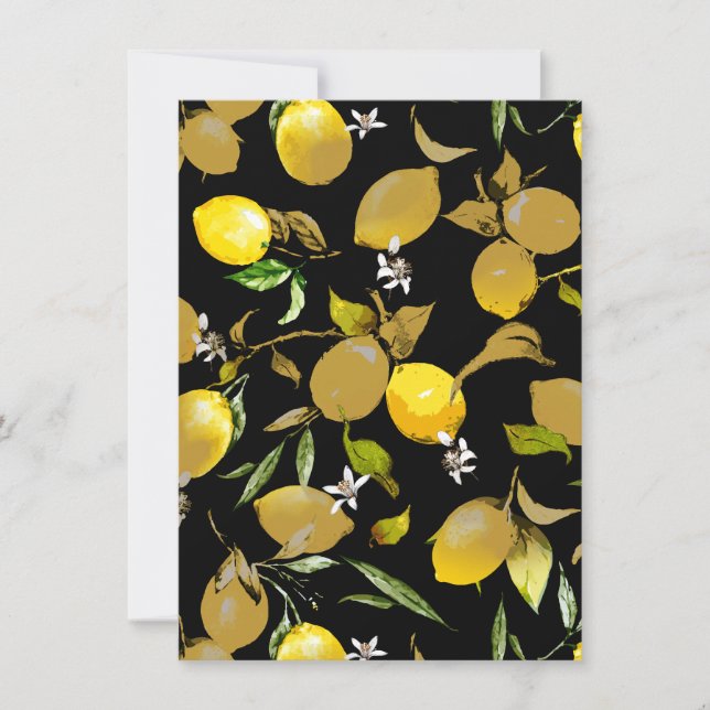 Watercolor lemons 30 save the date (Front)