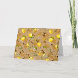 Watercolor lemons 32 thank you card