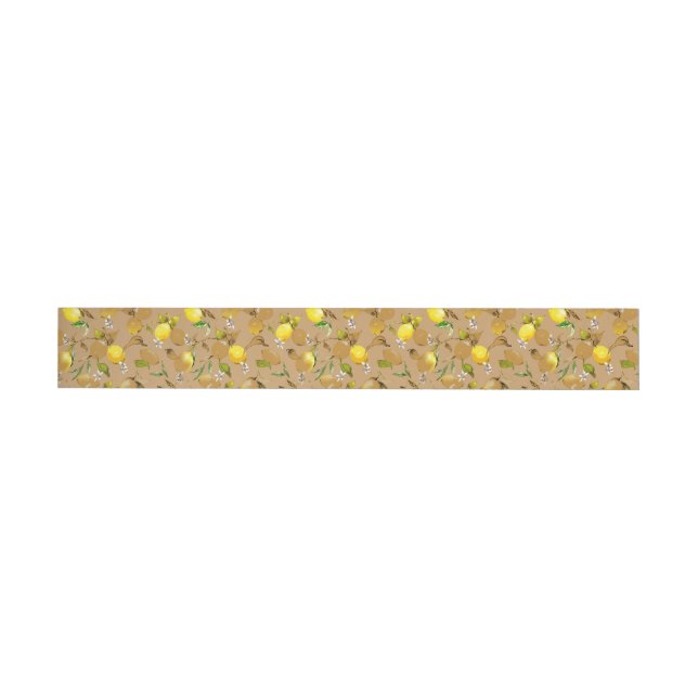 Watercolor lemons 32 wrap around label (Individual)