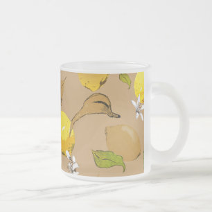 Watercolor lemons 33 frosted glass coffee mug