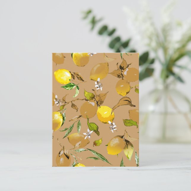 Watercolor lemons 33 postcard (Standing Front)