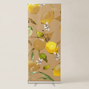 Watercolor lemons 33 retractable banner