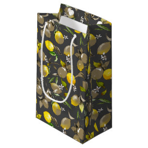 Watercolor lemons 34 small gift bag