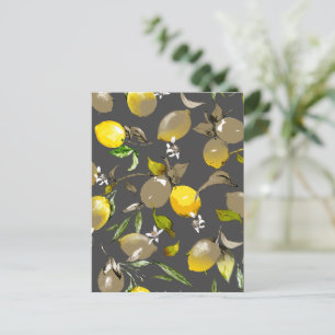 Watercolor lemons 35 holiday postcard