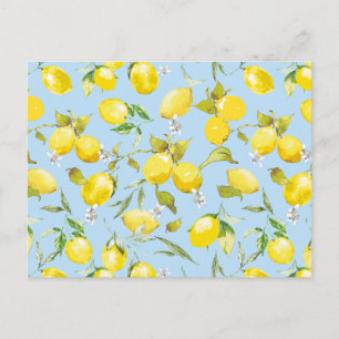 Watercolor lemons 4 holiday postcard