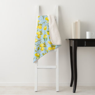 Watercolor lemons 4 sherpa blanket