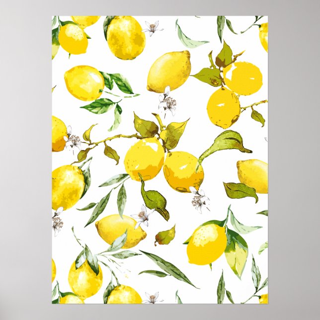 Watercolor lemons 5 poster (Front)
