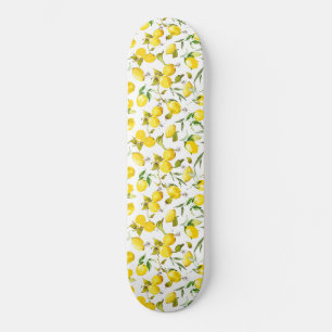 Watercolor lemons 5 skateboard