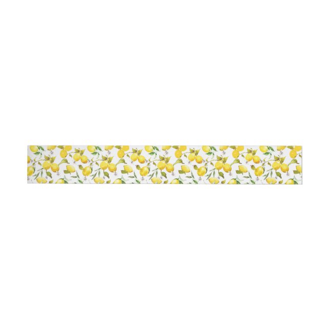 Watercolor lemons 5 wrap around label (Individual)