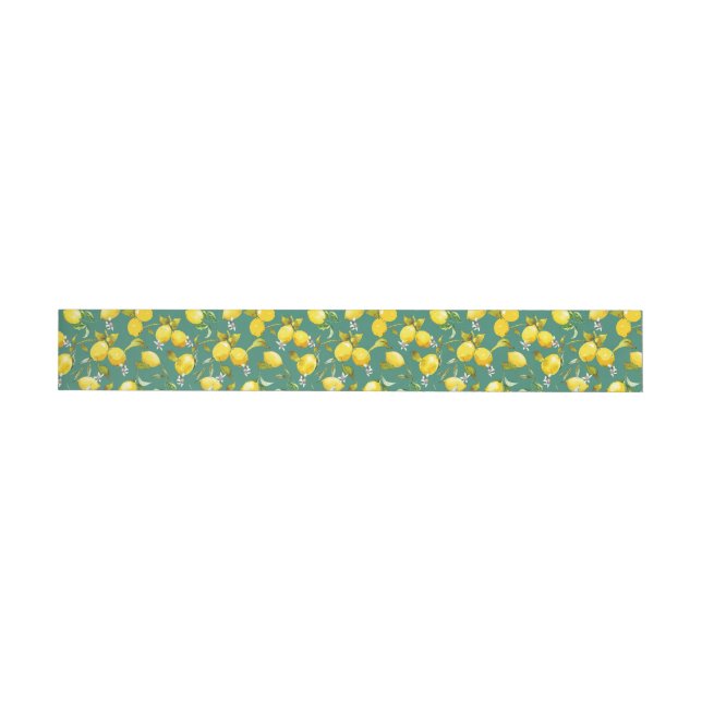 Watercolor lemons 6 wrap around label (Individual)