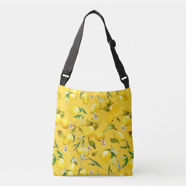 Watercolor lemons 8 crossbody bag (Front)