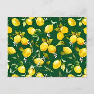 Watercolor lemons 9 holiday postcard