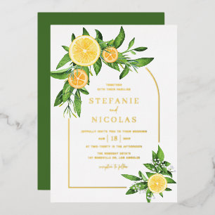Watercolor Lemons and Oranges Arch Wedding