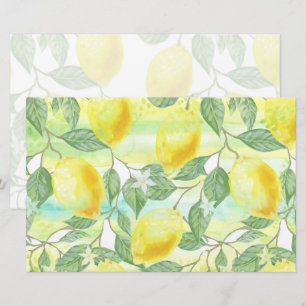 Watercolor Lemons Artisan Soap Product Wrap Paper