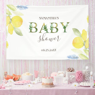 Watercolor Lemons Baby Shower  Banner