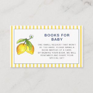 Watercolor lemons Baby Shower Book Request Enclosure Card