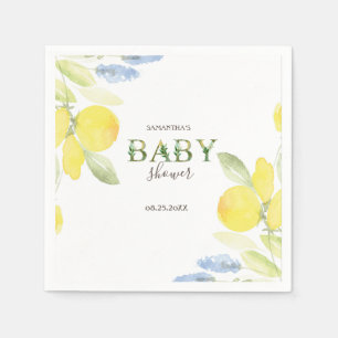 Watercolor Lemons Baby Shower Napkin