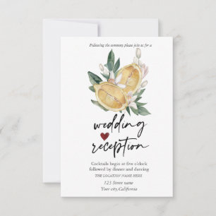 Watercolor Lemons Botanical Reception Invitation