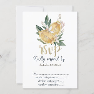 Watercolor Lemons Botanical RSVP  Invitation