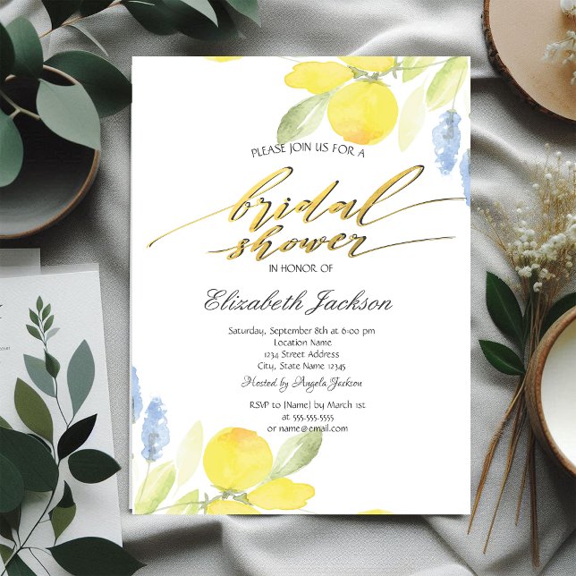 Watercolor Lemons Bridal Shower  Invitation (Creator Uploaded)